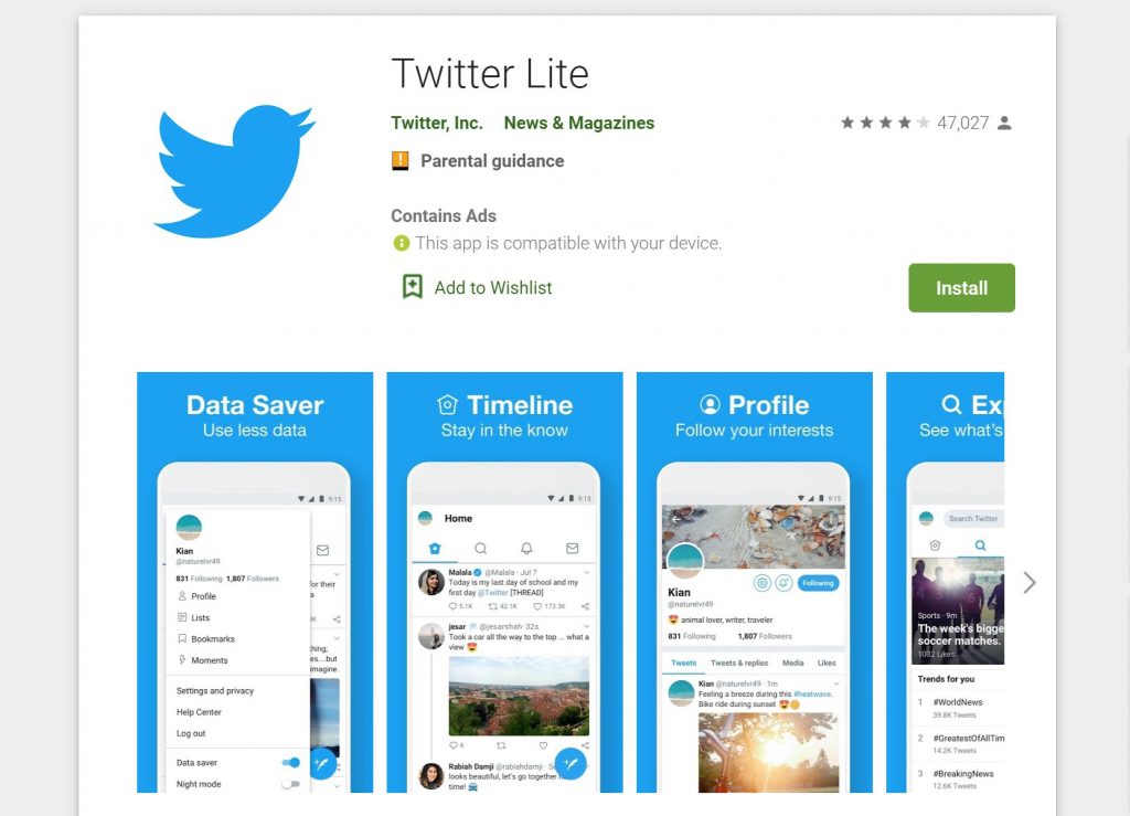 Twitter Lite - Progressive Web Apps