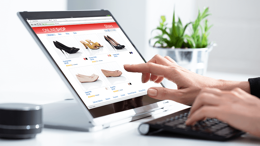 Illustrate an eCommerce website design in reality.